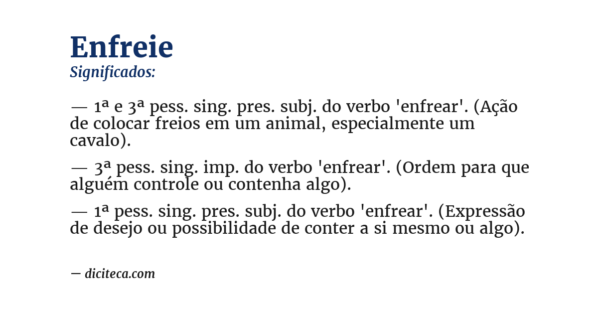 Significado de enfreie
