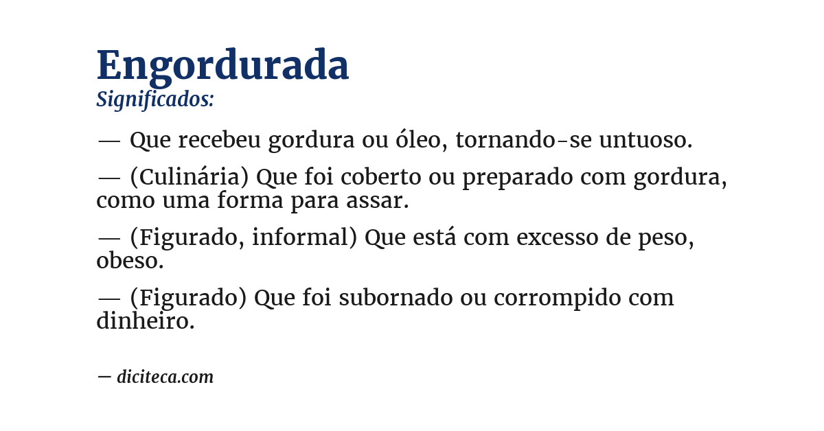 Significado de engordurada