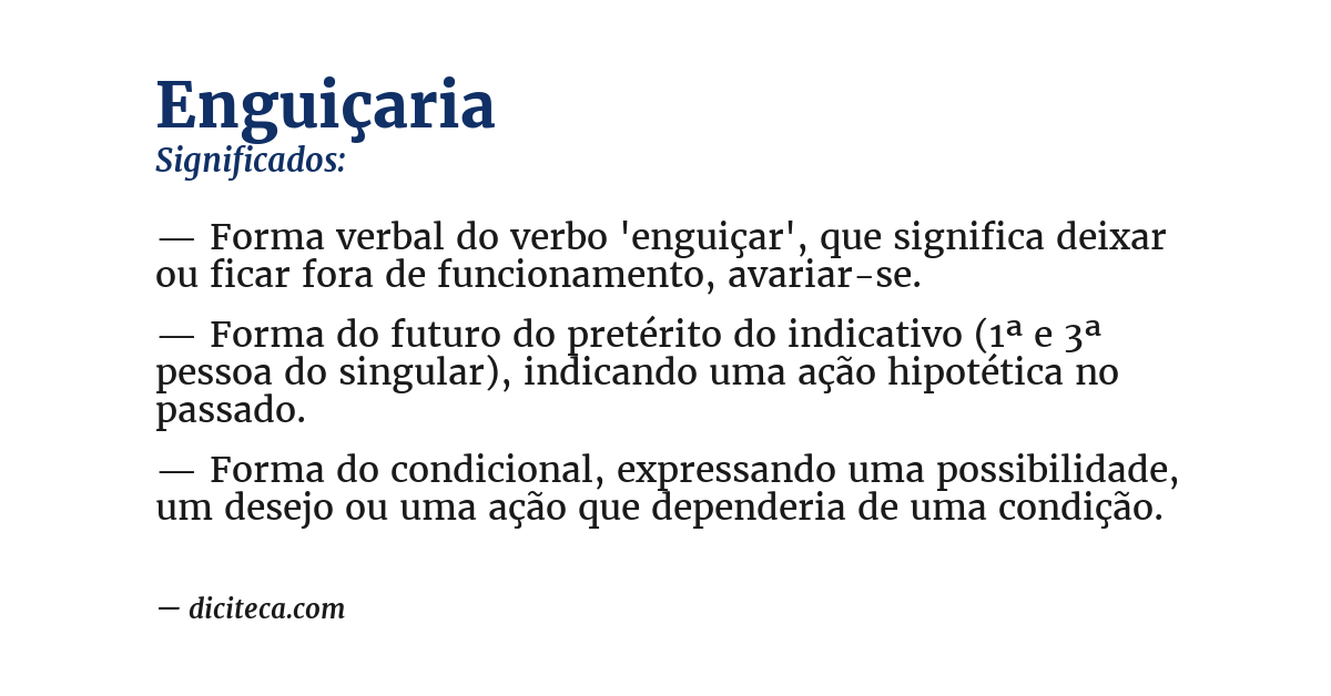 Significado de enguiçaria