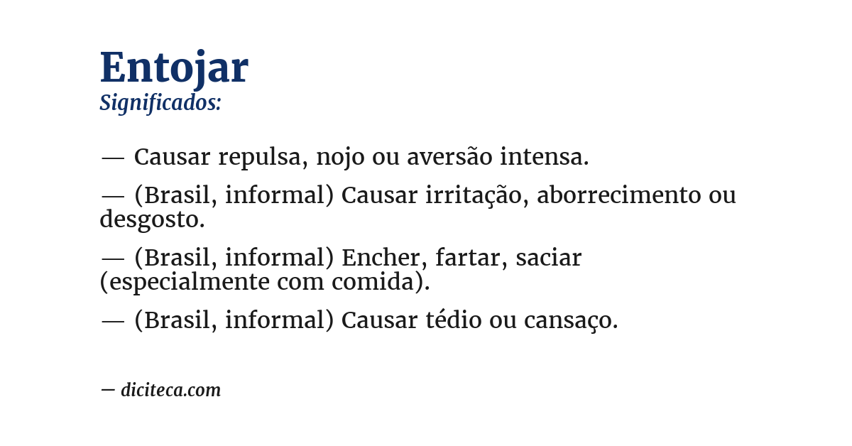 Significado de entojar