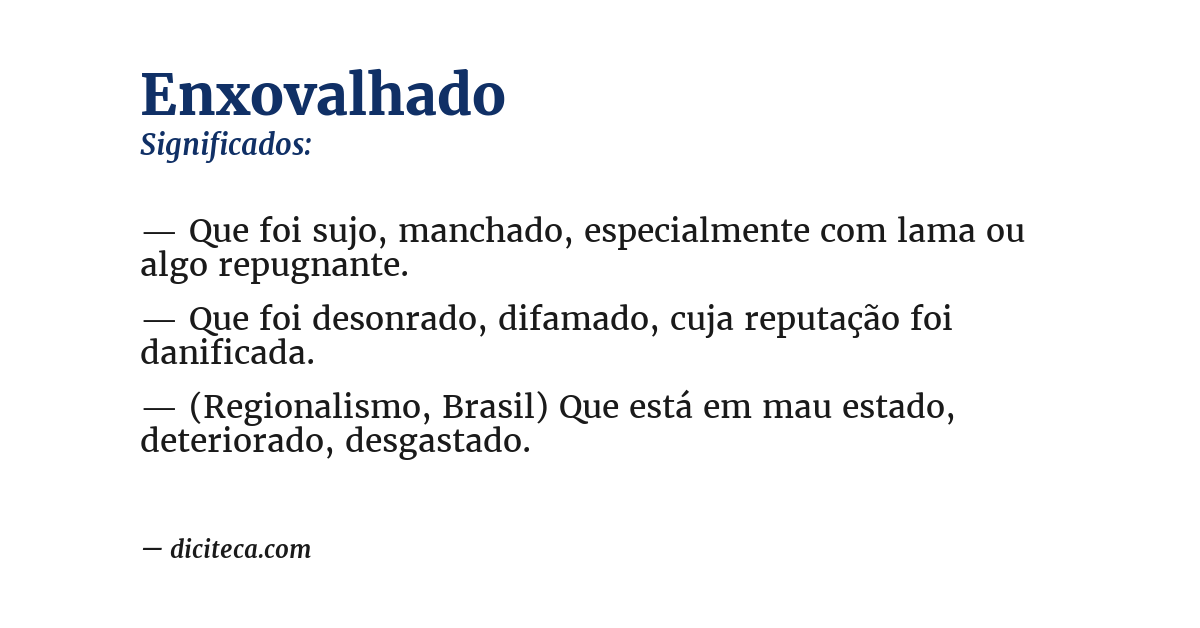 Significado de enxovalhado