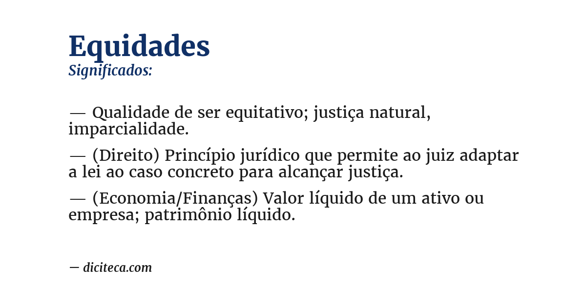 Significado de equidades