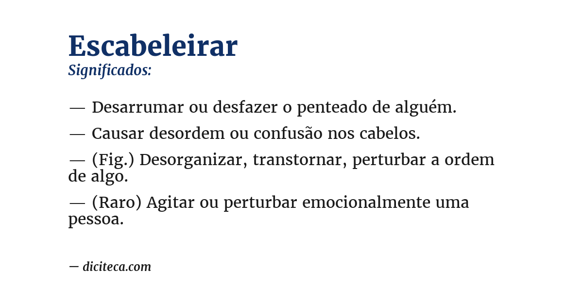 Significado de escabeleirar