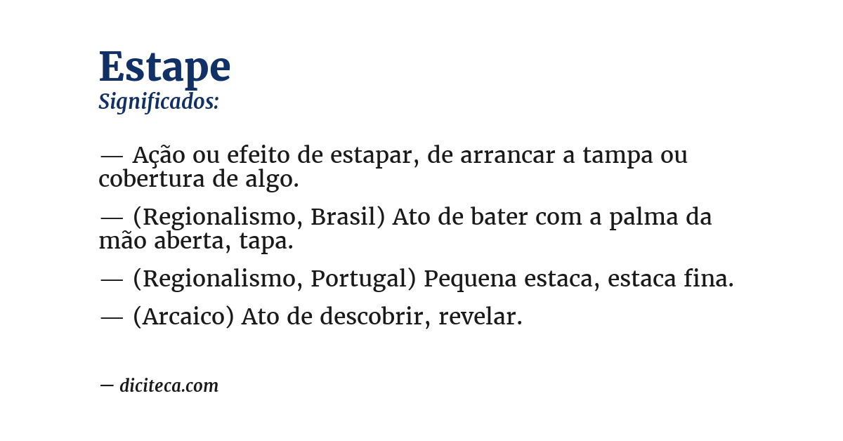 Significado de estape