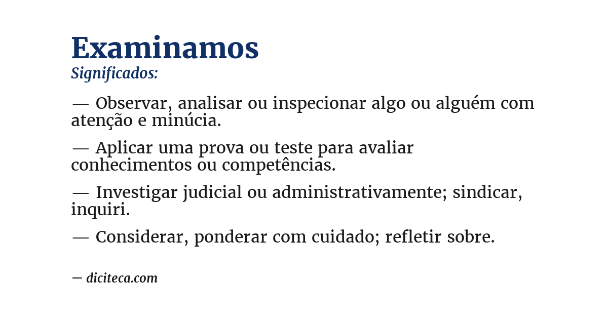 Significado de examinamos