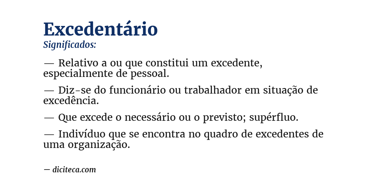 Significado de excedentário