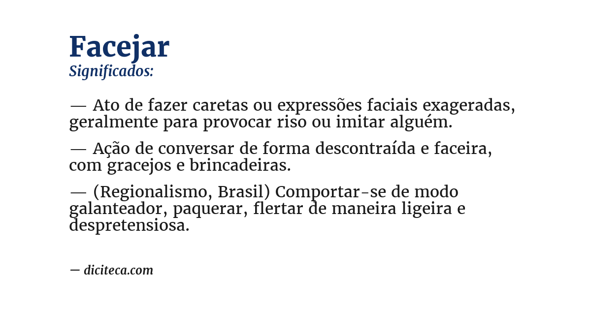 Significado de facejar