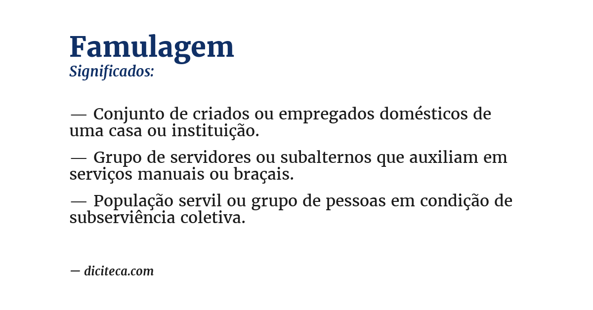 Significado de famulagem