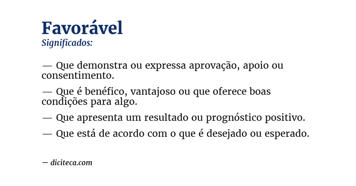 Significado de favorável