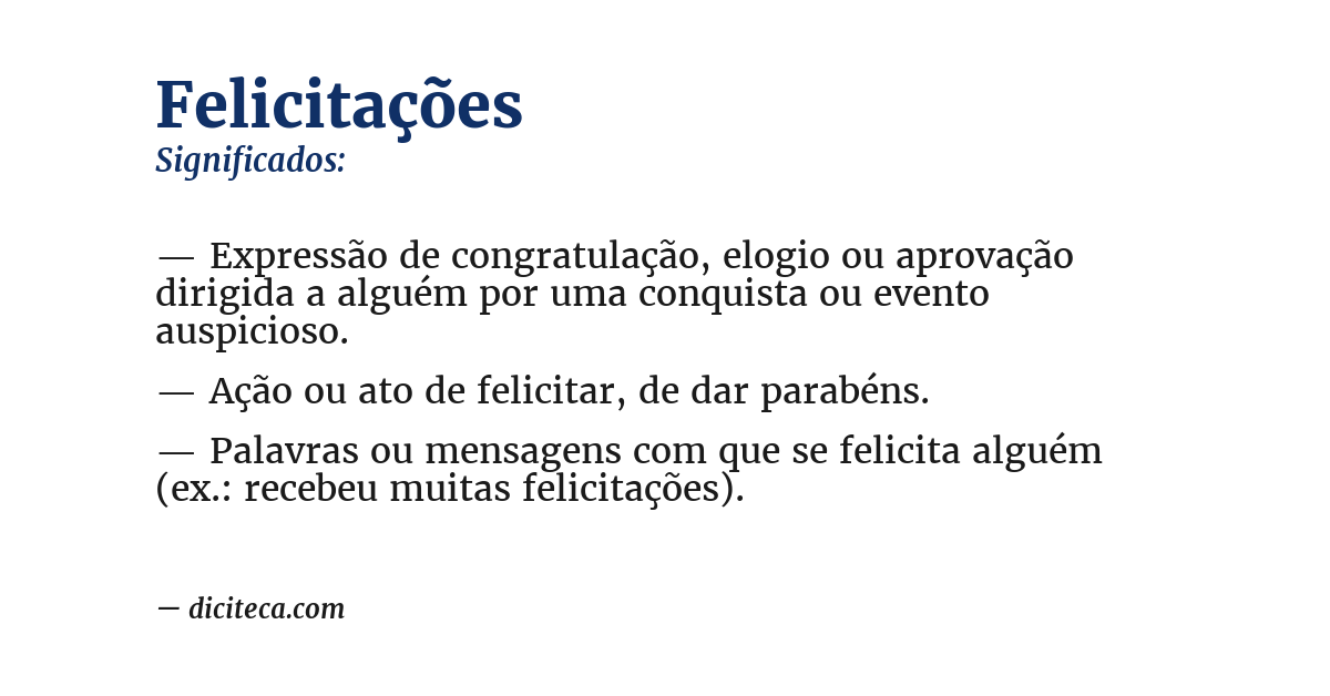 Significado de felicitações