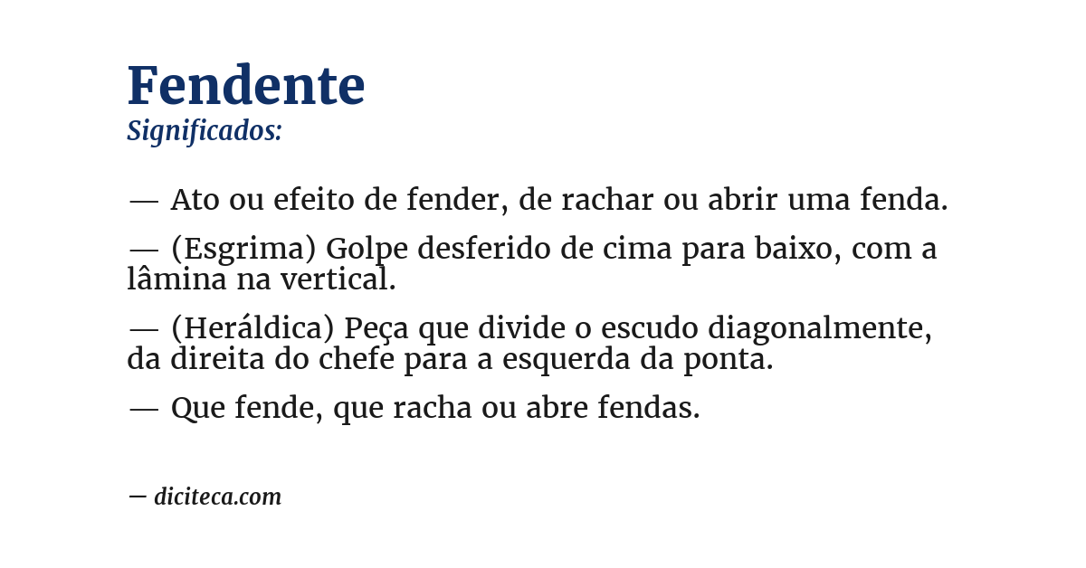 Significado de fendente
