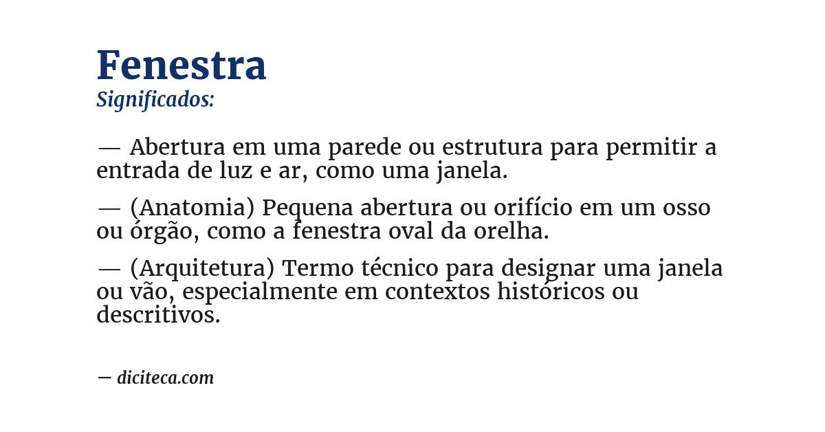Significado de fenestra