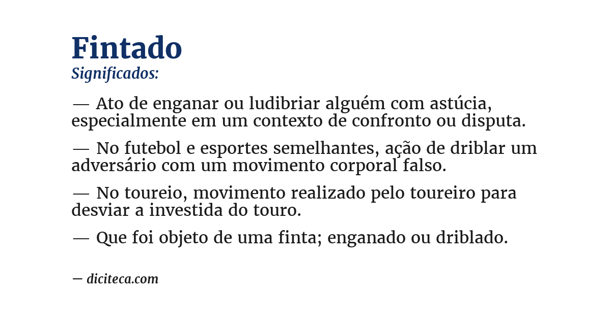 Significado de fintado