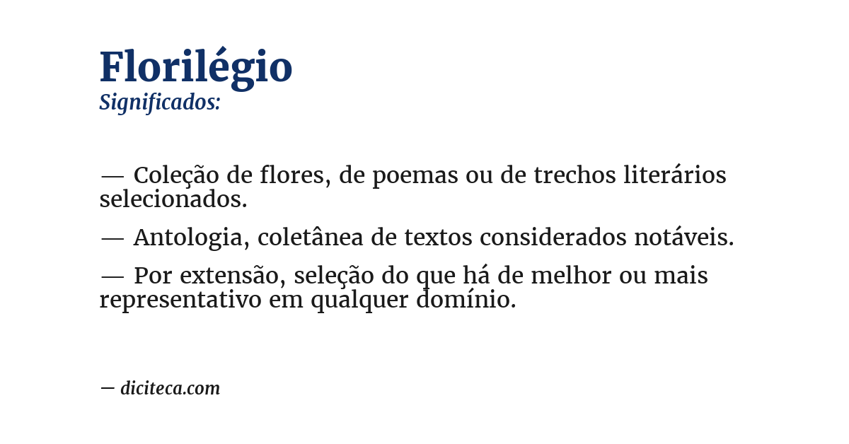 Significado de florilégio