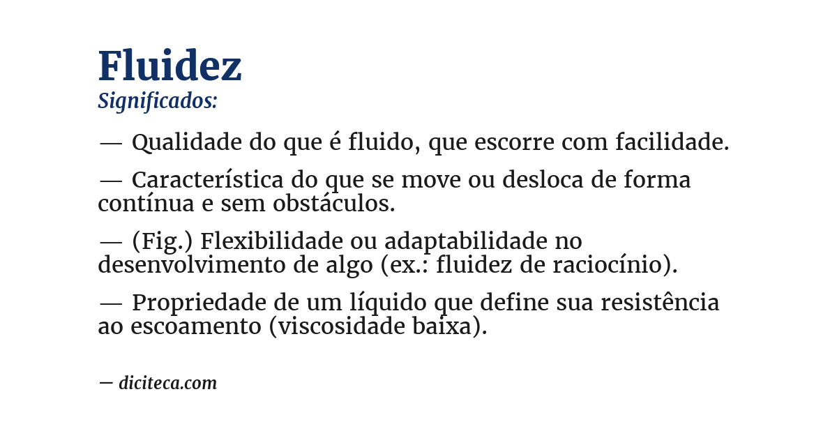 Significado de fluidez