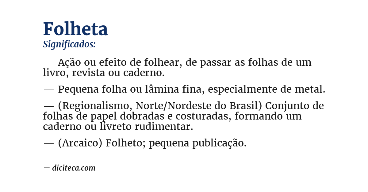 Significado de folheta