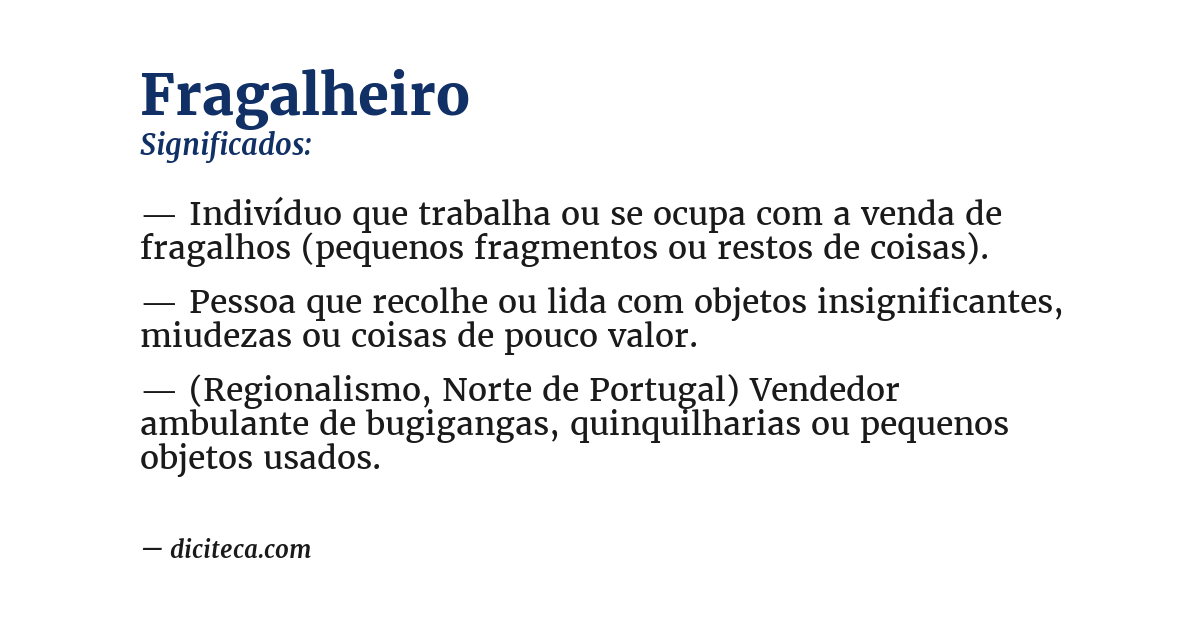 Significado de fragalheiro