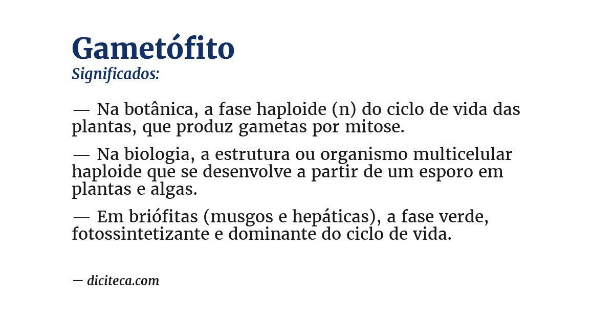 Significado de gametófito