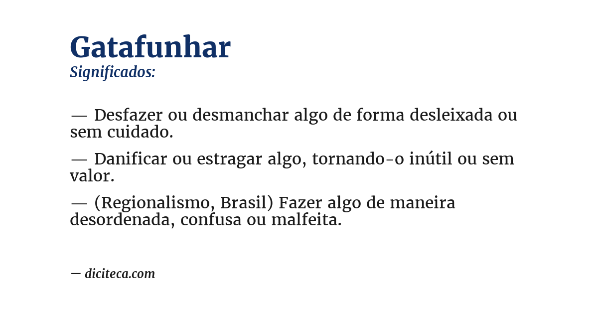 Significado de gatafunhar