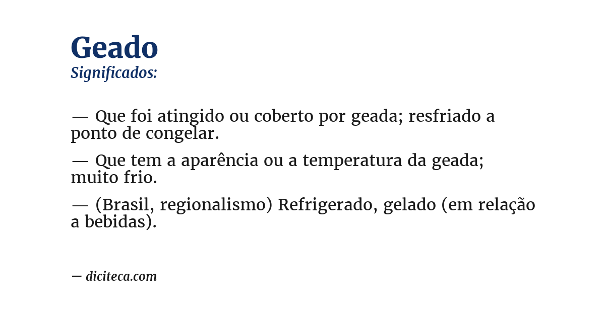 Significado de geado