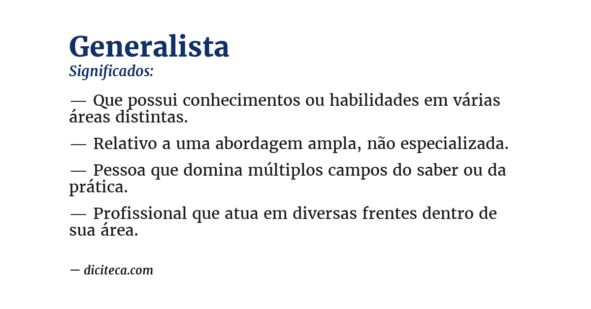 Significado de generalista