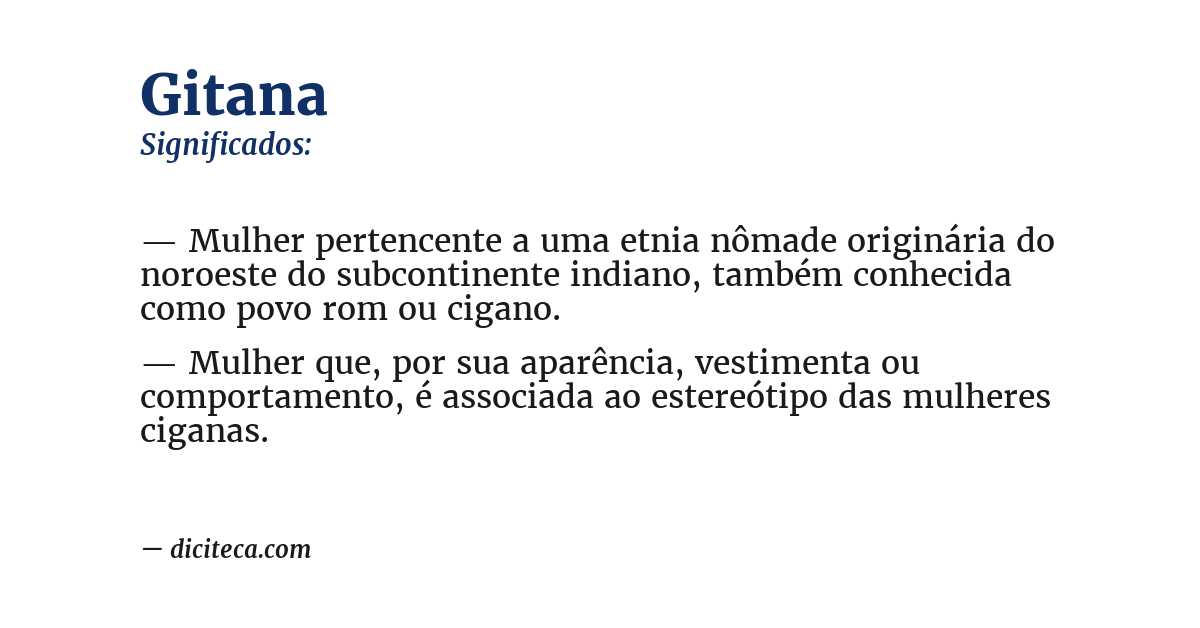 Significado de gitana