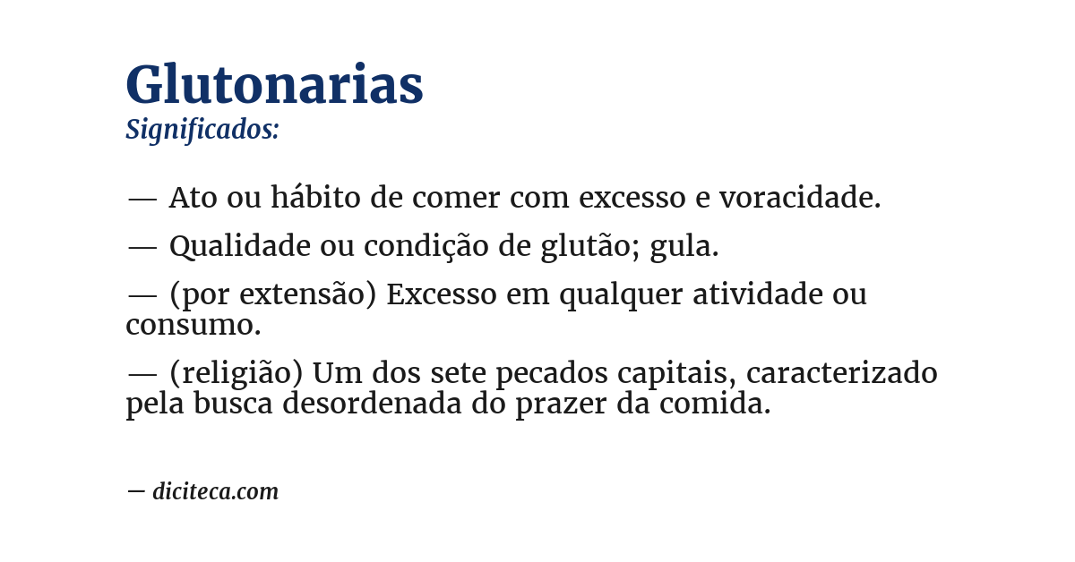 Significado de glutonarias