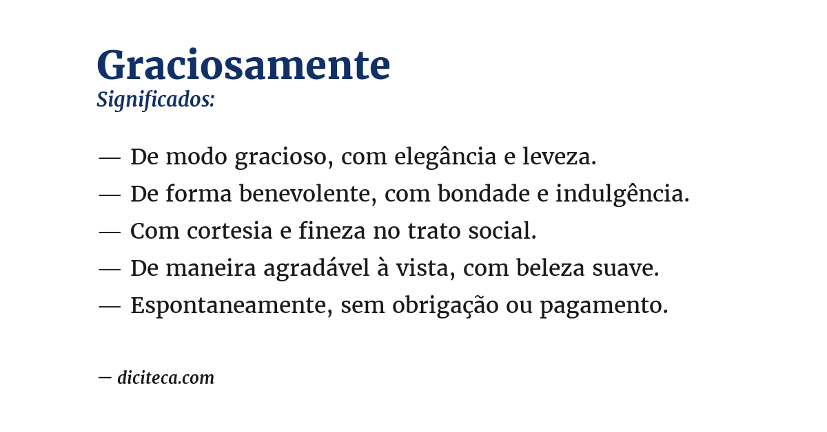 Significado de graciosamente
