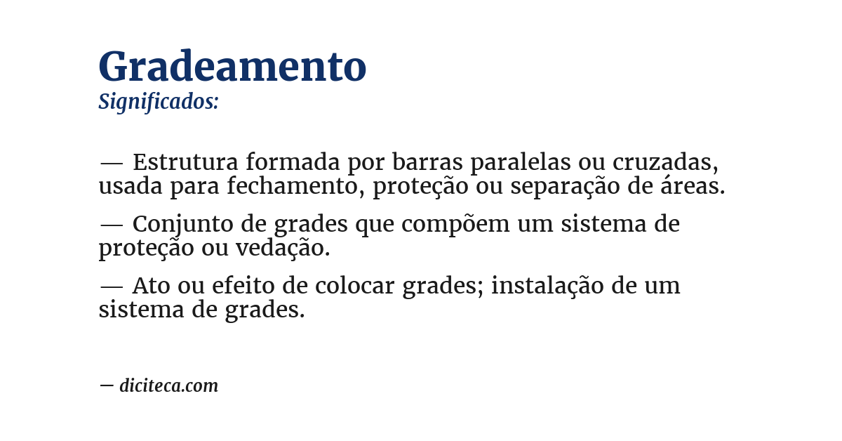 Significado de gradeamento