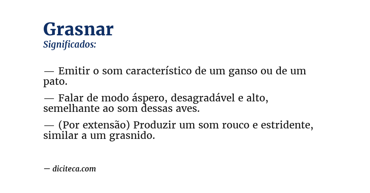 Significado de grasnar