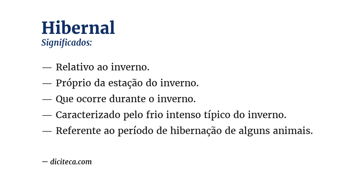 Significado de hibernal