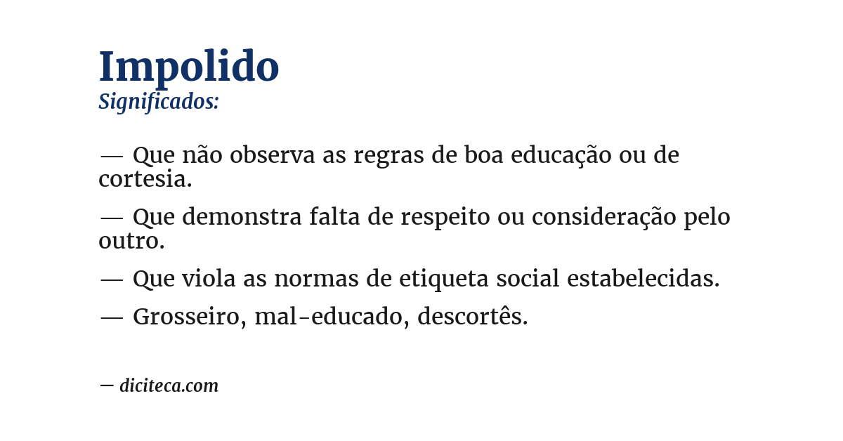 Significado de impolido