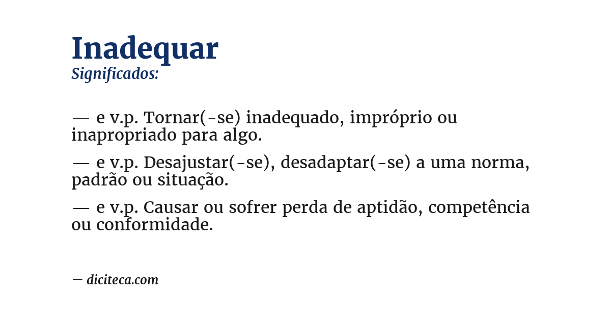 Significado de inadequar