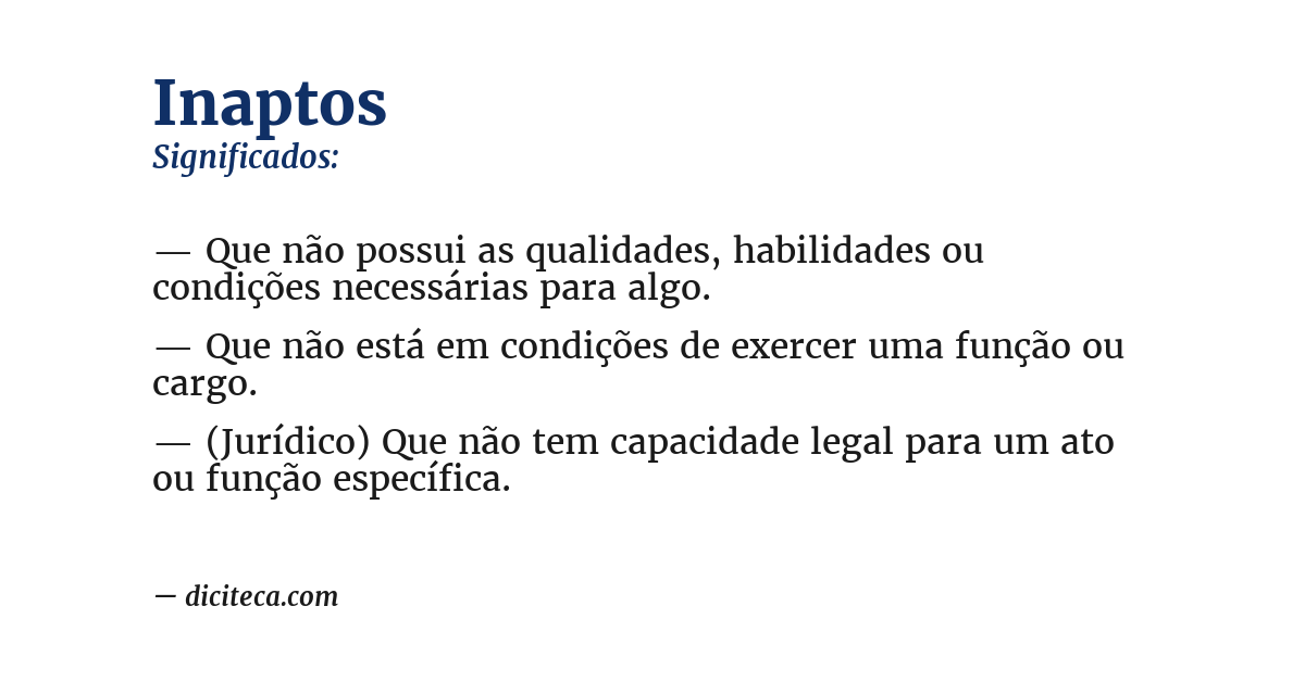 Significado de inaptos