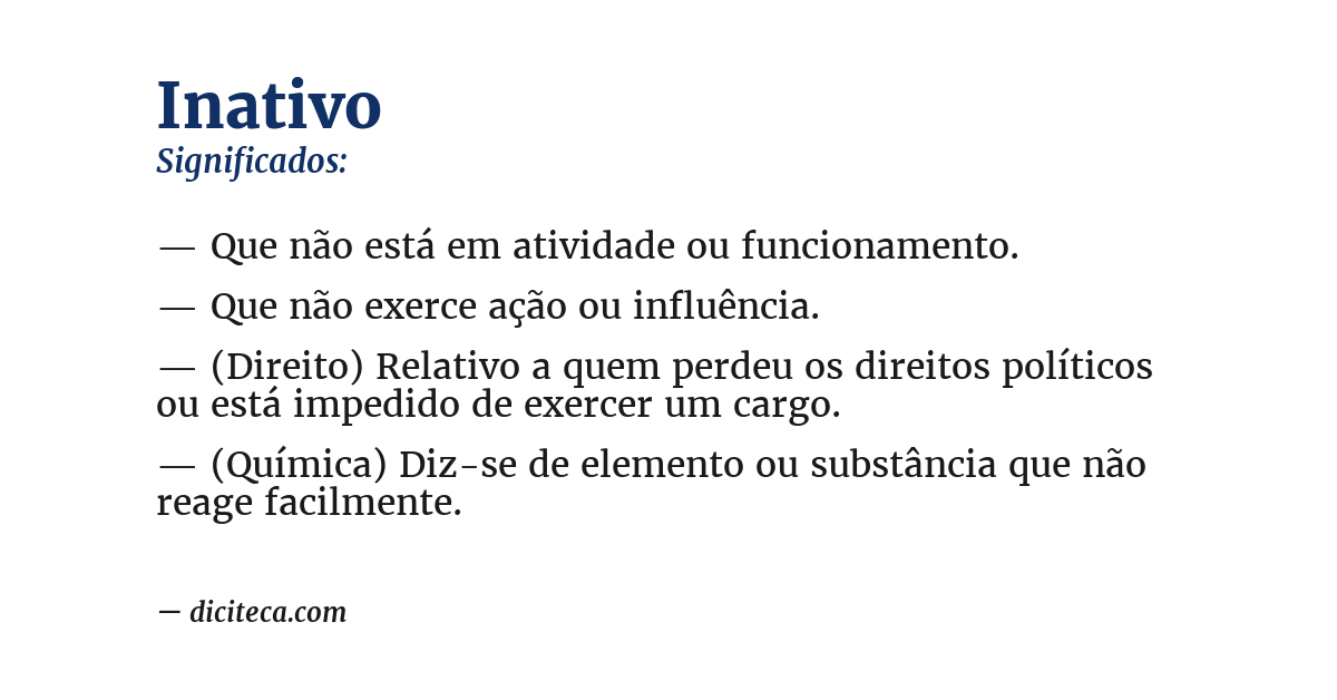 Significado de inativo