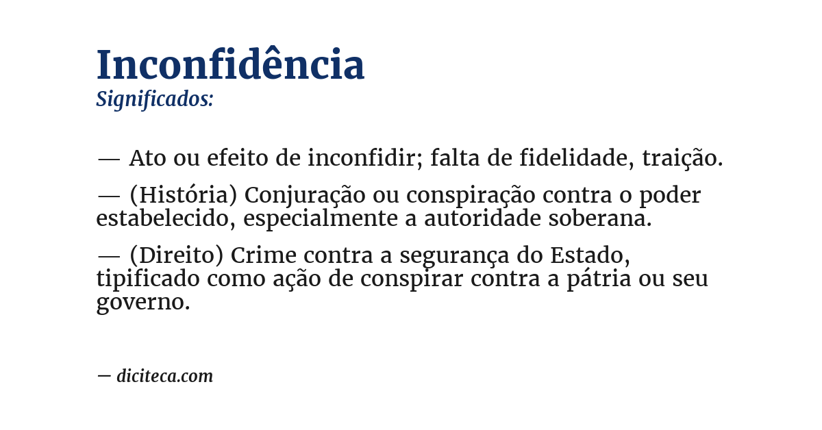Significado de inconfidência