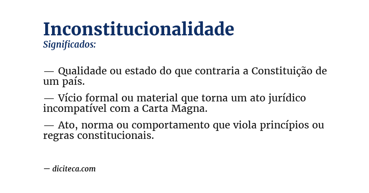 Significado de inconstitucionalidade