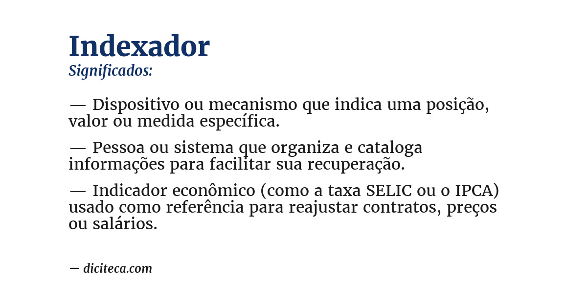 Significado de indexador