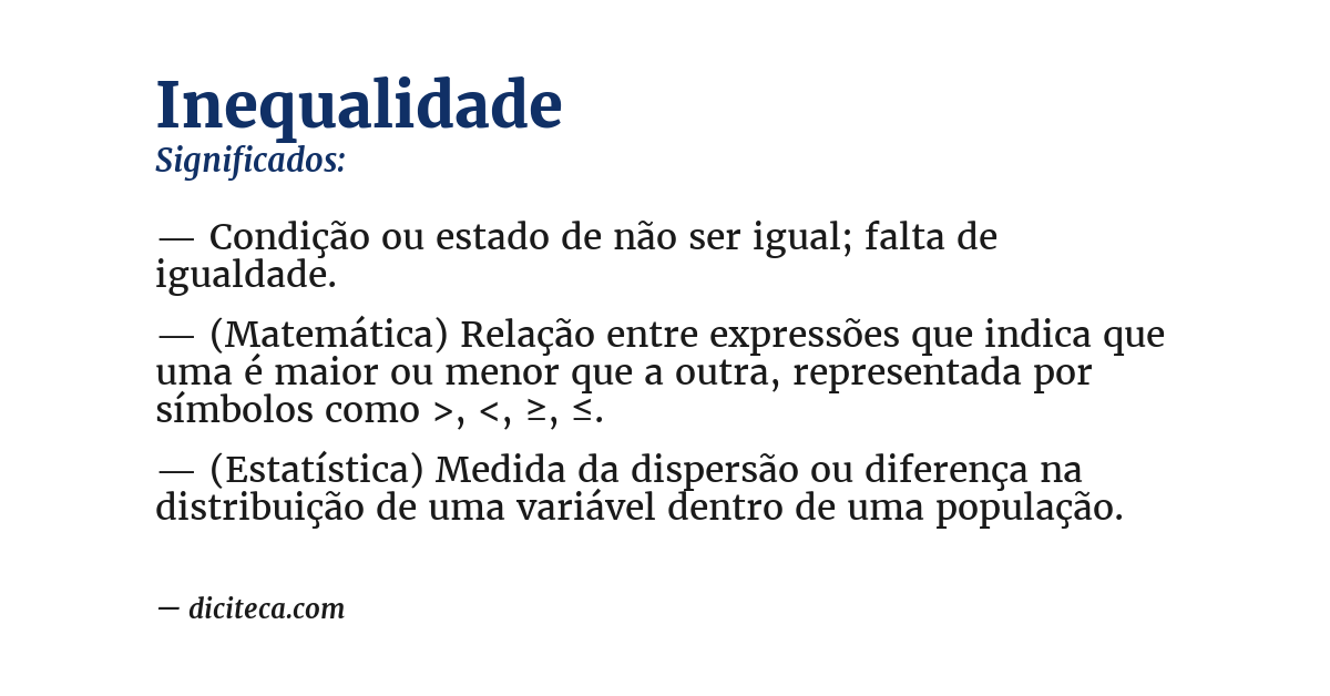 Significado de inequalidade