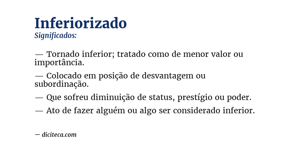 Significado de inferiorizado