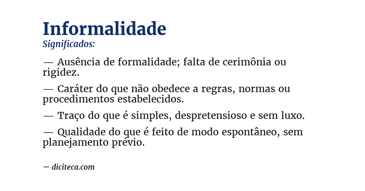 Significado de informalidade