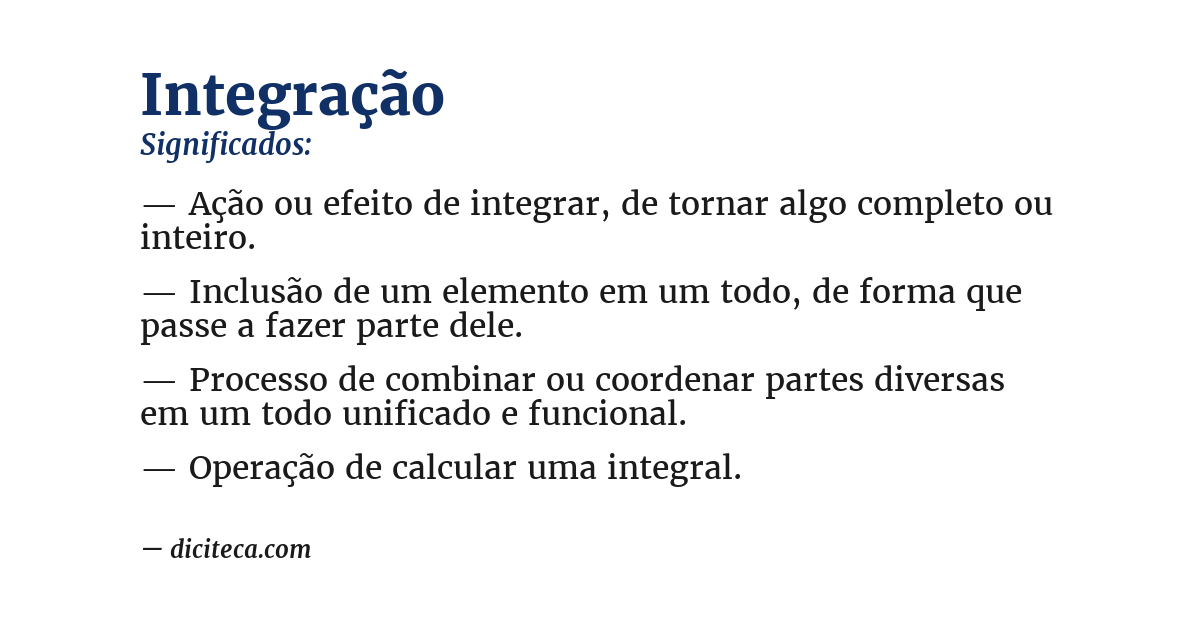 Significado de integração