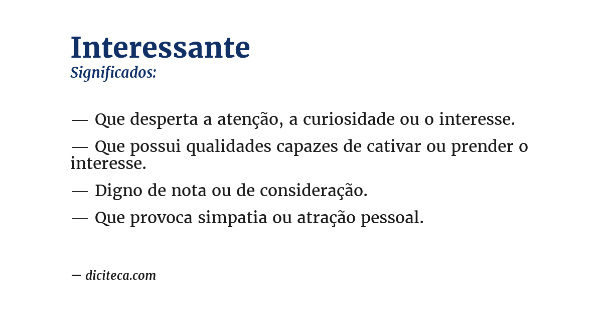 Significado de interessante