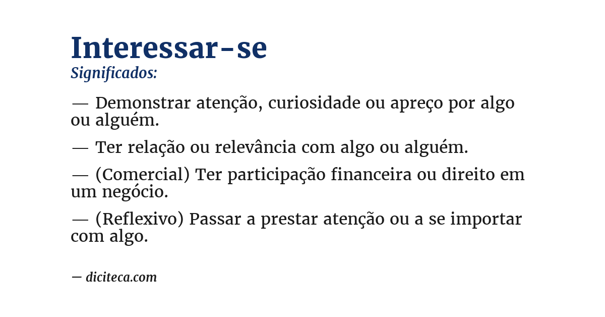 Significado de interessar-se