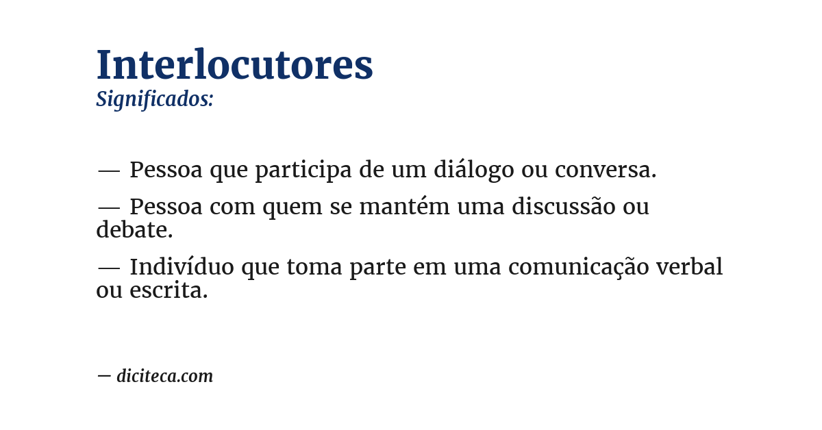 Significado de interlocutores