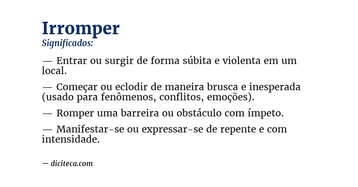 Significado de irromper