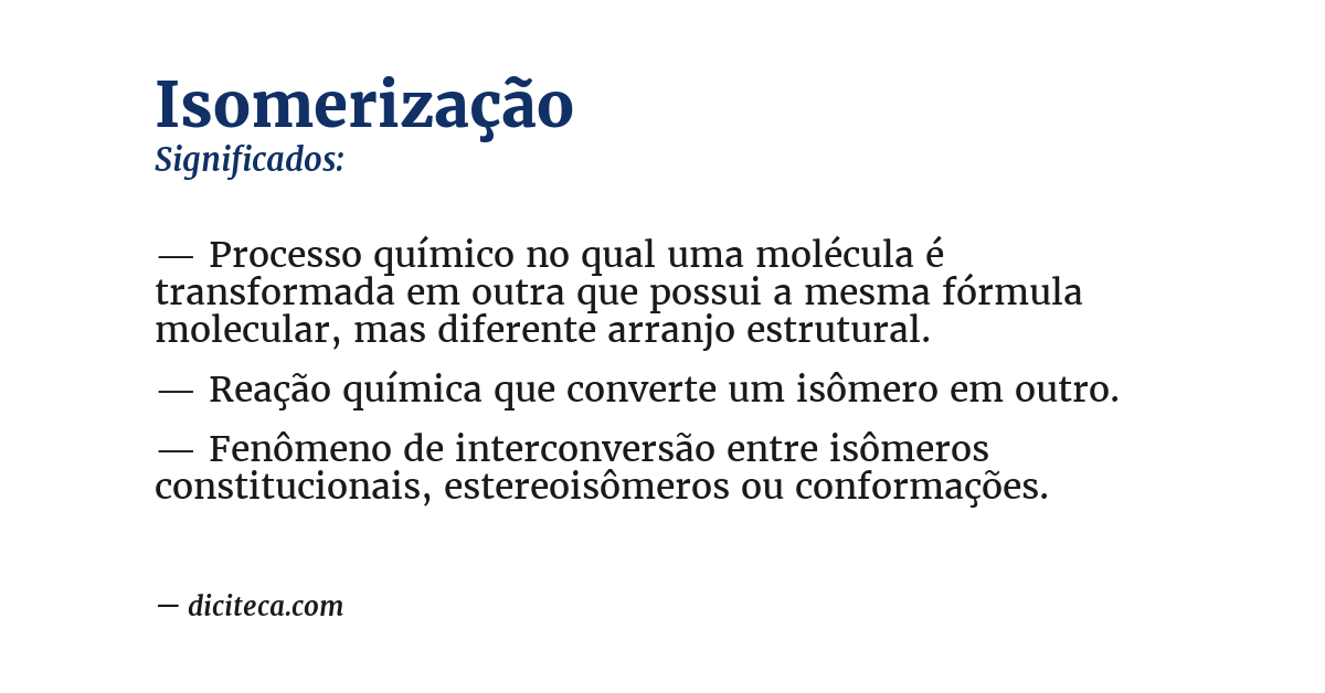 Significado de isomerização