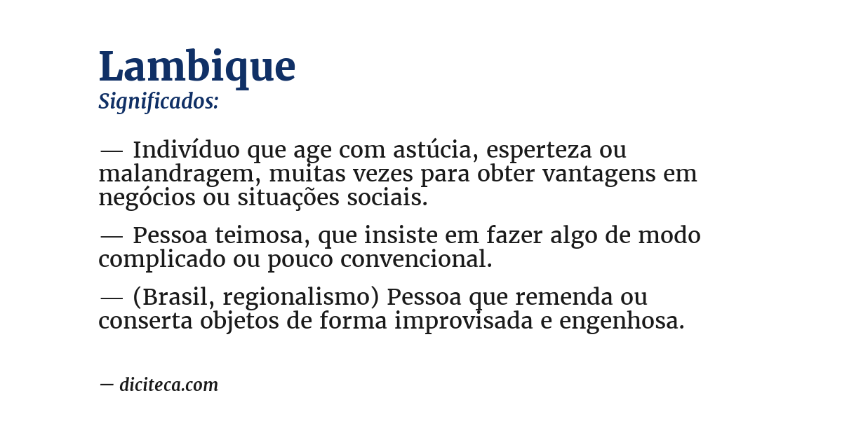 Significado de lambique