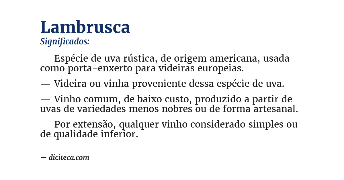 Significado de lambrusca