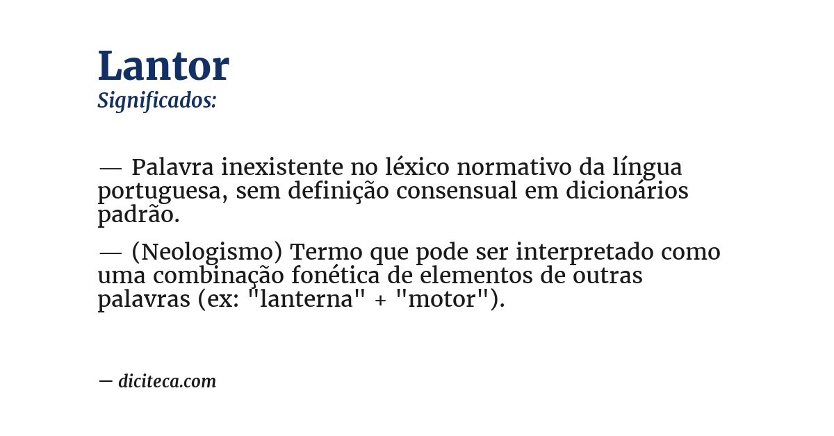 Significado de lantor